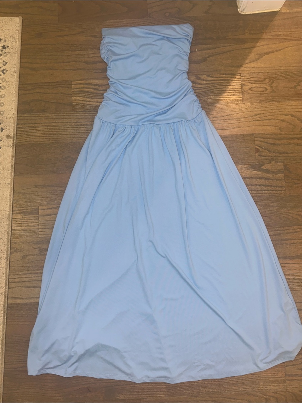 Susana Monaco Strapless Sky Blue Maxi Dress